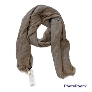 New Eileen Fisher Women’s Cashmere fringe ends Scarf in Sand OS